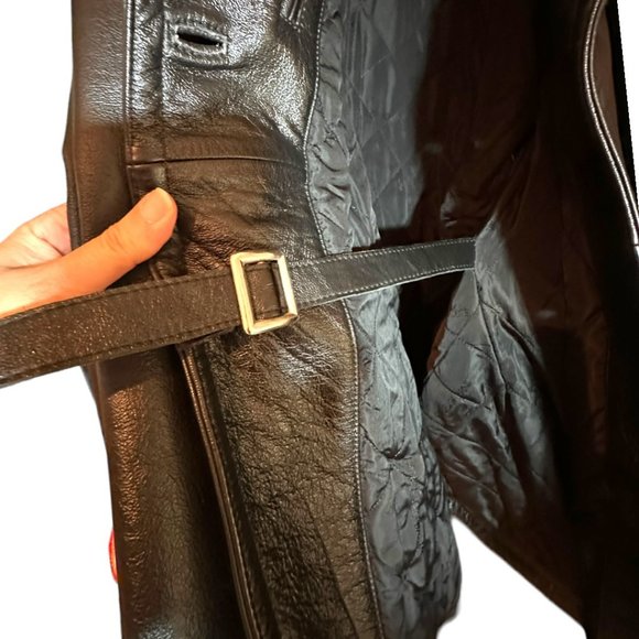 DOLCE & GABBANA MEN'S BLACK LEATHER PEACOAT JACKET / SZ 46 (LARGE) - Picture 10 of 15